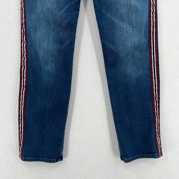 MADEWELL Jeans Womens 27 Blue Stovepipe Tux Ribbon Racer Stripe High Rise - Picture 8 of 12